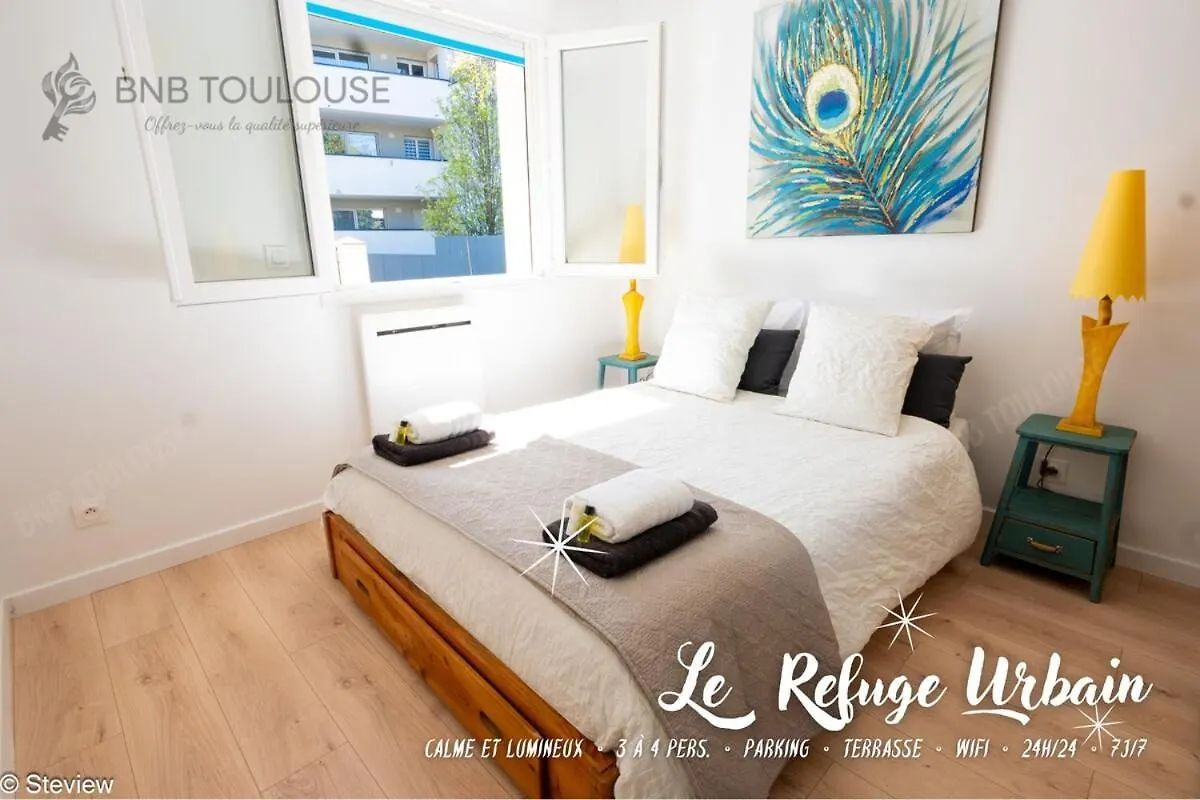 Bnb Toulouse - Refuge Urbain - Clim - Terrasse - Parking - Wifi - Proche Transports Apartman